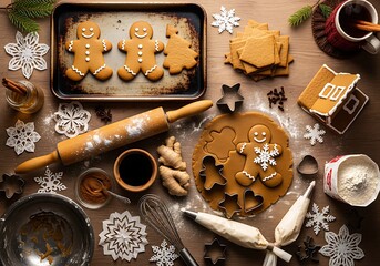 Baking Gingerbread Cookies at Home for the Holidays