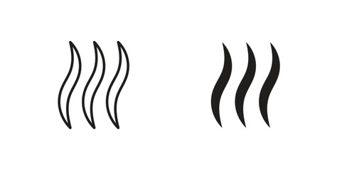 Smoke steam icons with simple flat and thin stroke style