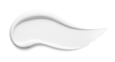 A smooth thick white cosmetic cream swatch demonstrating texture and consistency isolated on white background