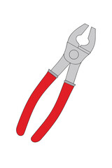 Pliers tool graphic illustration for gripping, bending, and cutting wires