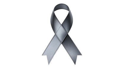 Gray Awareness Ribbon on isolated Background