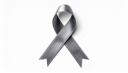Gray Awareness Ribbon on White Background