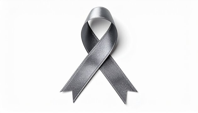 Gray Awareness Ribbon on White Background