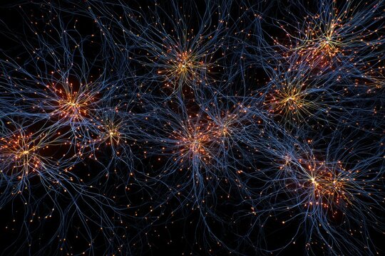 Neuro-Fireworks: Neurons exploding like fireworks, releasing neurotransmitters into the neural sky.