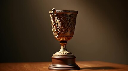 Sleek geometric corporate trophy in chrome and black accents, clean business aesthetic, reflective metallic surfaces, placed on a minimalist matte pedestal, bright white studio lighting. - Powered by Adobe