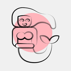 Icon mermaid. Pirates theme elements. Icon in color spot style.