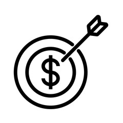 Financial Target Arrow Hitting Dollar Sign Bullseye