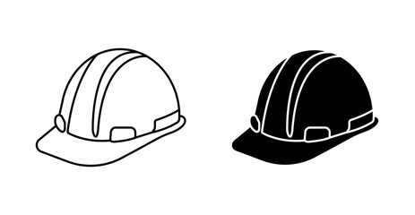 Construction Helmet Icon, Safety Hard Hat Vector for Worker