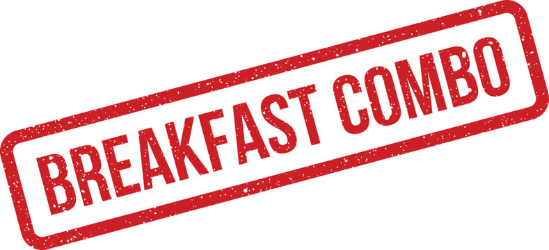 Appealing textured promotional message announcing breakfast combo deals for cafes and restaurant menus