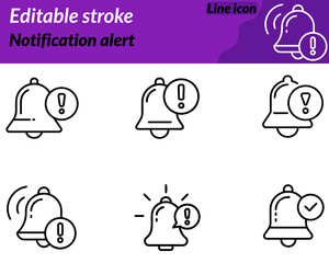 A modern minimalistic vector icon symbolizing alerts and user notifications. The design features a smooth rounded bell shape with a clean outline that conveys clarity and urgency  being intrusive.