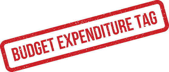 Grunge red rectangular stamp clearly displaying BUDGET EXPENDITURE TAG for tracking and categorizing expenses