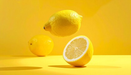 lemon on a yellow background