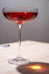Elegant cocktail in coupe glass