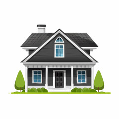 Charming cartoon house illustration for real estate and home design visuals  featuring a cozy