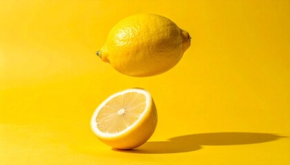 lemon on a yellow background