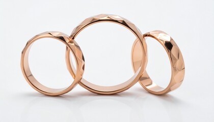 wedding rings on white background