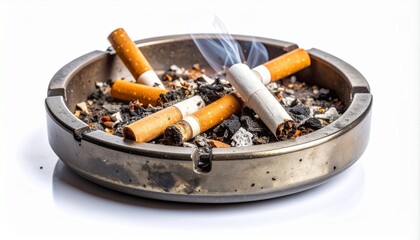 cigarette butt on white