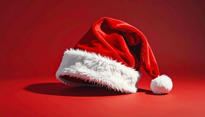 santa claus hat with red ribbon