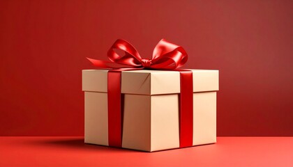 red gift box with ribbon