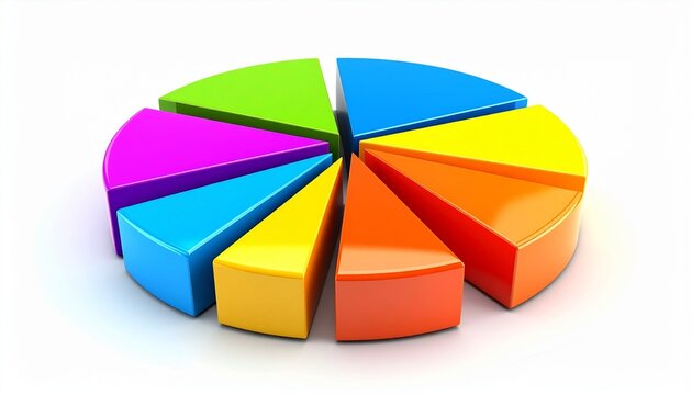 3d pie chart with colorful cubes