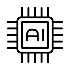 AI chip icon – vector illustration of processor with AI text