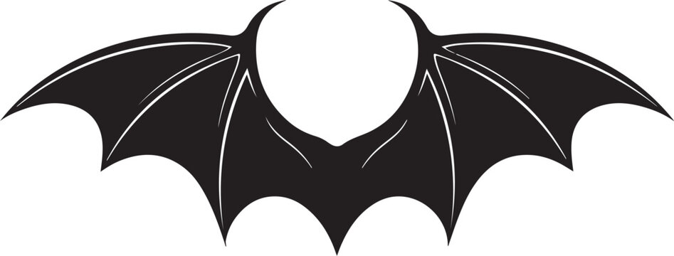 Stylized black bat wings graphic isolated on a white background.
