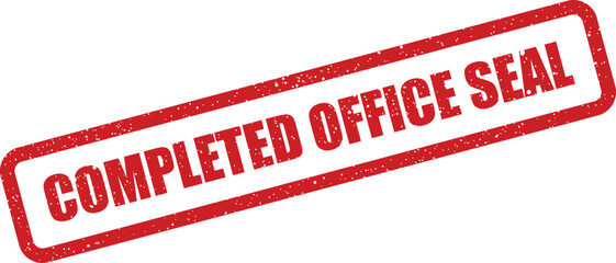 This vibrant red distressed seal clearly indicates that an important office task has been officially completed