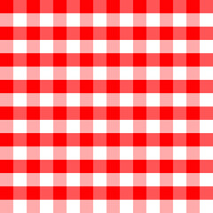 Bold Red and White Gingham Seamless Pattern – Classic Checkered Plaid Background, Picnic Tablecloth Design