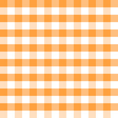 Orange Gingham Seamless Pattern – Classic Checkered Plaid Background, Bright Picnic Fabric Design
