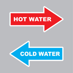 hot cold water sign arrow  template icon vector design