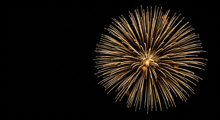 Obraz premium Fireworks background, New Year background with gold fireworks