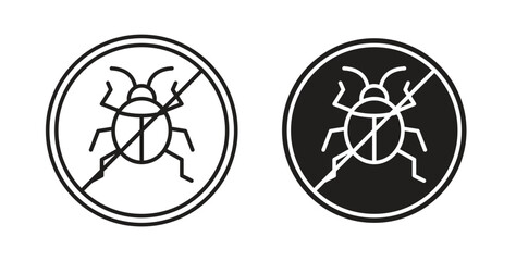 No Bug icon for mobile app, editable designs