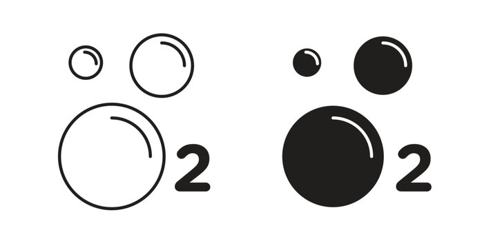 Oxygen O2 icon for mobile app, editable designs