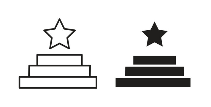 Podium star icon for mobile app, editable designs