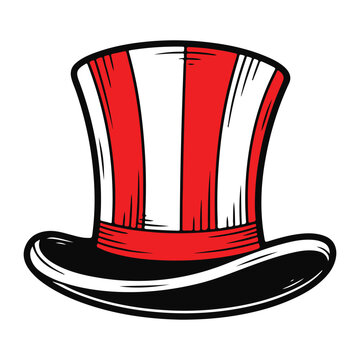 Dr seuss hat icon vector flat illustration design on white background