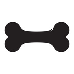 Obraz premium Dog bone silhouette vector flat illustration design