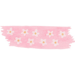 Pink Washi Tape with Floral Pattern