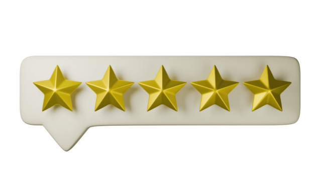 a five-star rating symbol on background