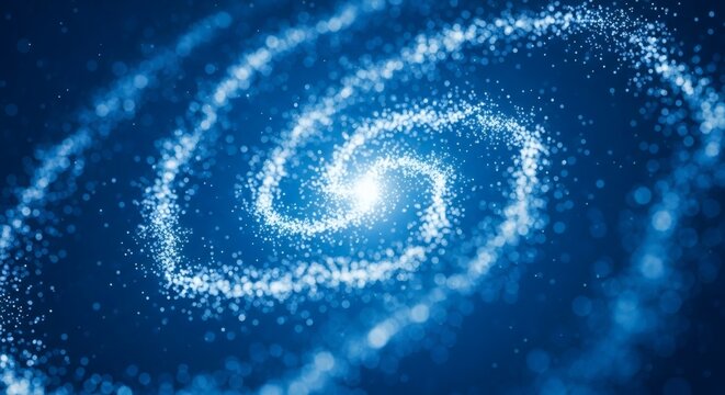 Cosmic Swirl Blue Galaxy of Stars and Light.