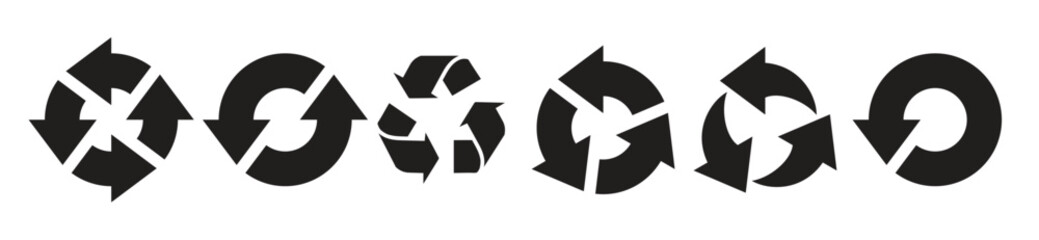 set of arrow refresh reload rotation sign icons