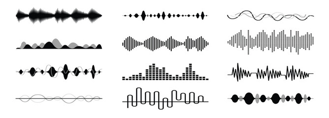 Obraz premium Sound Wave Icon Abstract Visualisation Sounds Amplitude