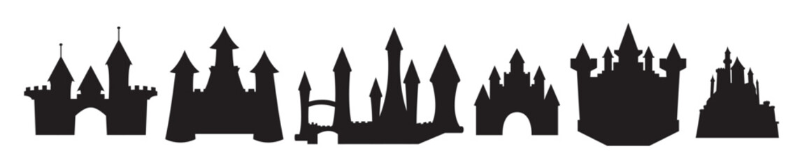  princess castle vector set