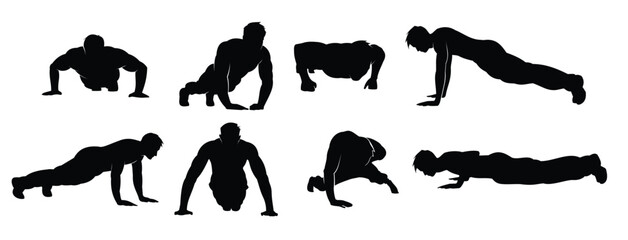 pushup silhouette vector