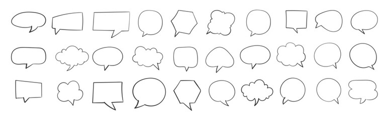 Speech bubble set. Collection of empty speech bubbles. Comic speech bubble. Retro empty comic bubble. Vector illustration