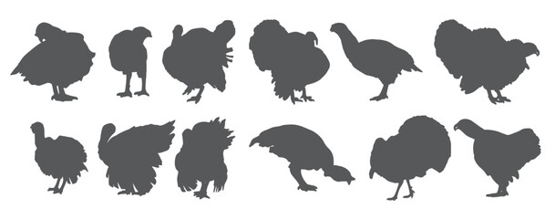 vector wild turkey silhouettes 