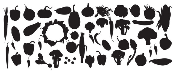 vegetable silhouette set