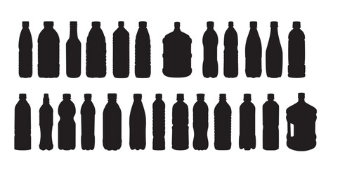 water bottle silhouette set