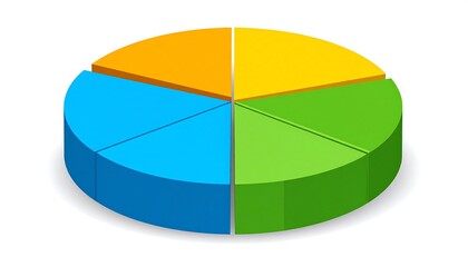 Obraz premium Colorful Pie Chart Illustration for Data Visualization and Analysis.