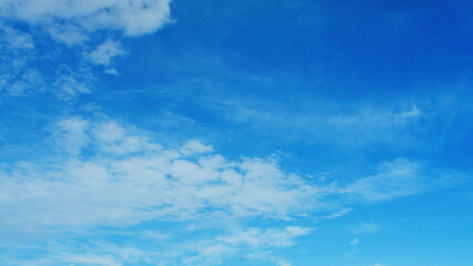 A Beautiful Sky Adorned with Fluffy Clouds on a Clear and Sunny Day for All to Enjoy