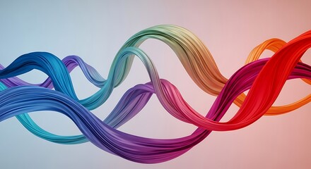 Intertwined Colorful Ribbons Abstract Design background